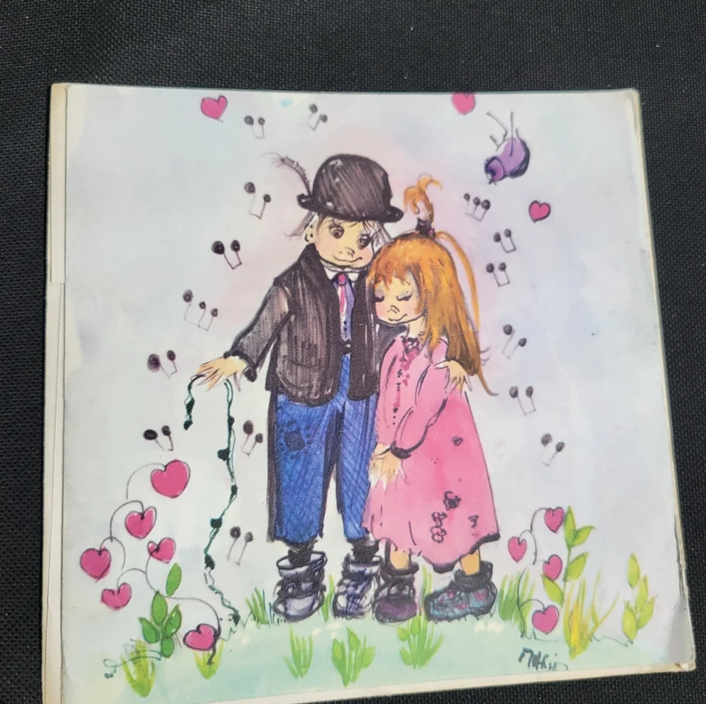 Vintage Made in France Birthday Card ~ 1960s ~ Frame-worthy! ~ Cute Couple